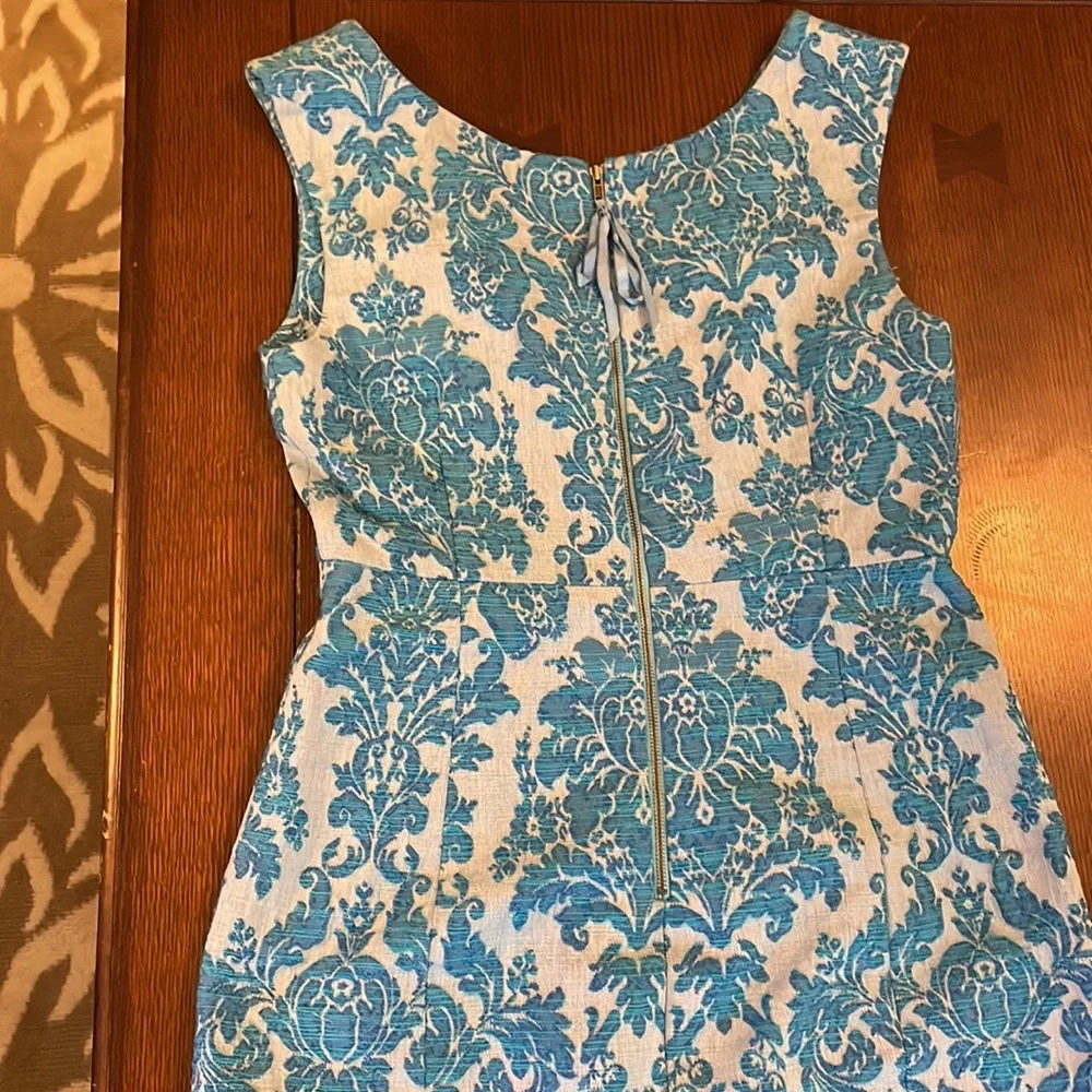 Tracy Reese dress. Tapestry Jacquard Brocade material. Size 6 Beautiful blue - Picture 5 of 11